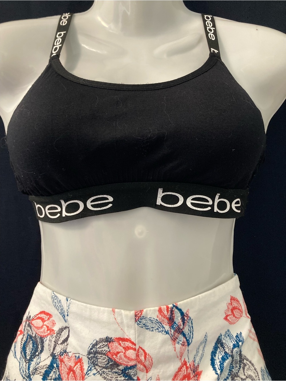Bebe Black Logo Bralette Sports Bra Medium